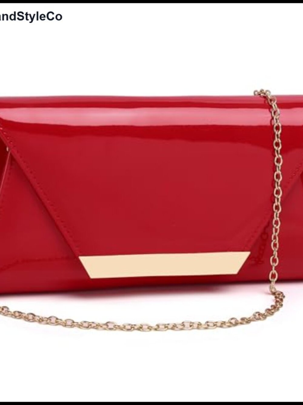 Patent Leather Clutch Purse Women Evening Bag with Chain Formal Wedding Party